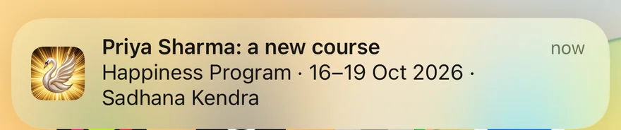 Notification: Priya Sharma: a new course